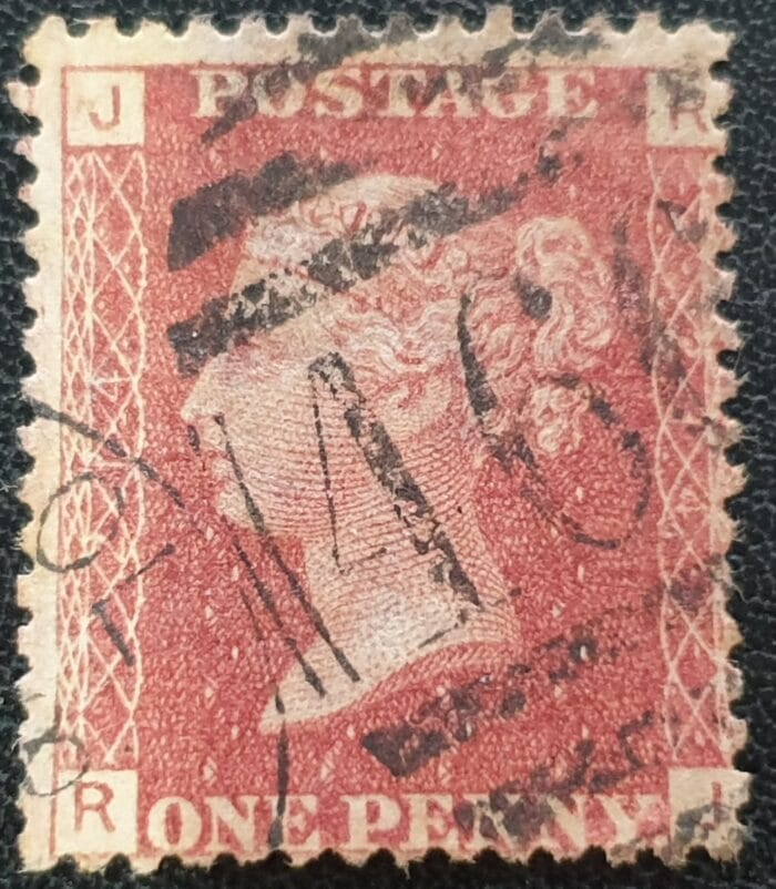 Great Britain Queen Victoria 1864 SG43 1d. rose-red Plate 214, Letters R-J ,used stamp
