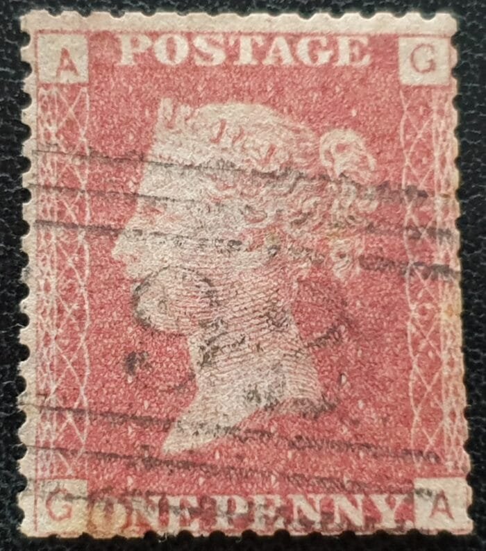 Great Britain Queen Victoria 1864 SG43 1d. rose-red Plate 136, Letters G-A ,used stamp
