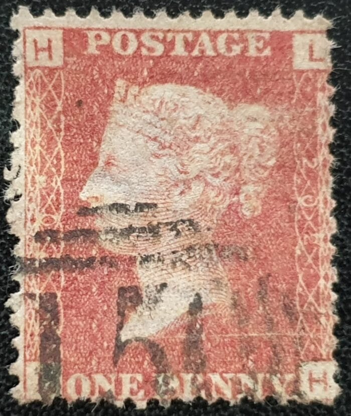 Great Britain Queen Victoria 1864 SG43 1d. rose-red Plate 202, Letters L-H ,used stamp
