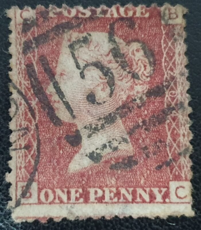 Great Britain Queen Victoria 1864 SG43 1d. rose-red Plate 204, Letters B-C ,used stamp