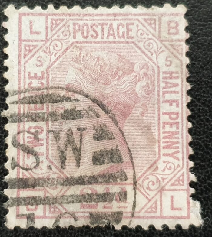 Great Britain Queen Victoria 1878 SG141 2½d. rosy mauve , Plate 5, Letters B-L used stamp