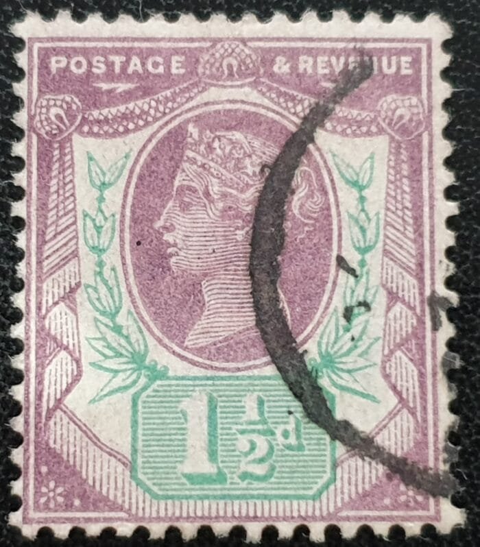 Great Britain Queen Victoria SG198 1887 1½d. dull purple and pale green Used Stamp