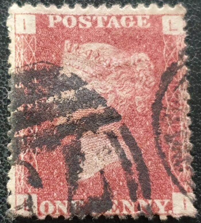 Great Britain Queen Victoria 1864 SG43 1d. rose-red Plate 121, Letters L-I ,used stamp