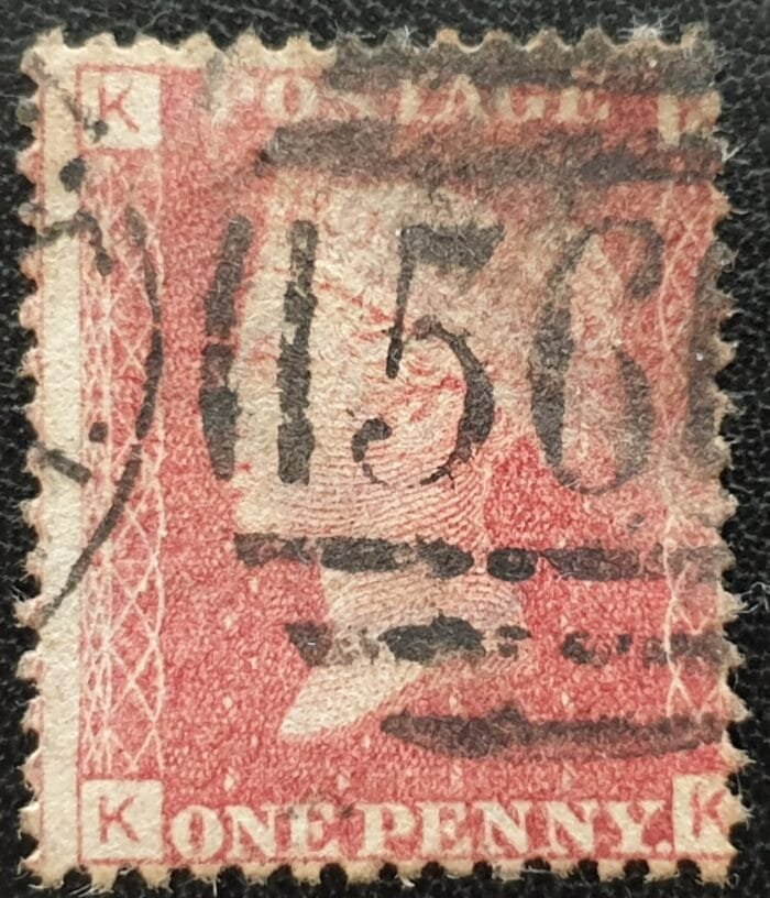 Great Britain Queen Victoria 1864 SG43 1d. rose-red Plate 145, Letters K-K ,used stamp