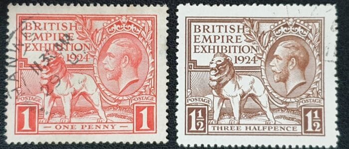 Great Britain King George V 1924 British Empire Exhibition. SG430-431 Set of 2 Used Stamps