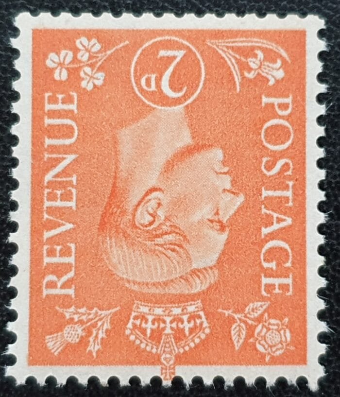 Great Britain King George VI 1941-42 SG488wi. KGVI 2d. pale-orange WMK Inverted –Mounted Mint Single Stamp