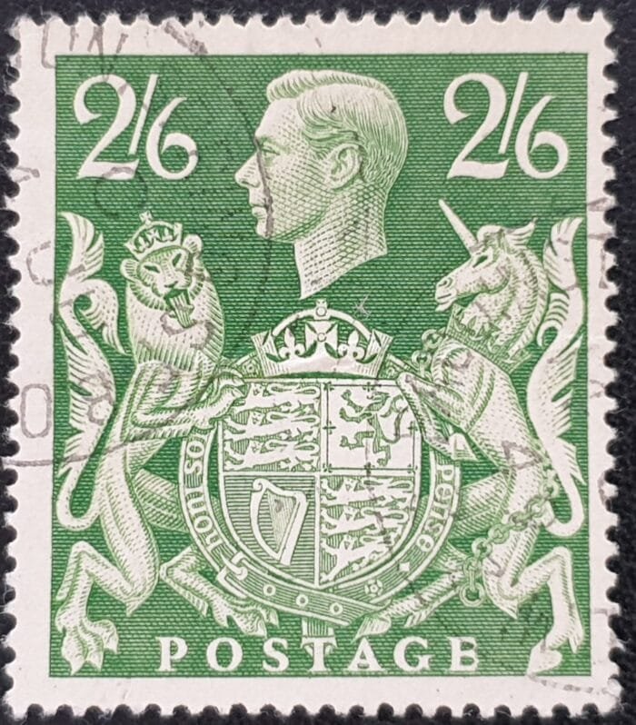 Great Britain 1939 King George VI 1942 2s6d Green SG476a CDS Good Used