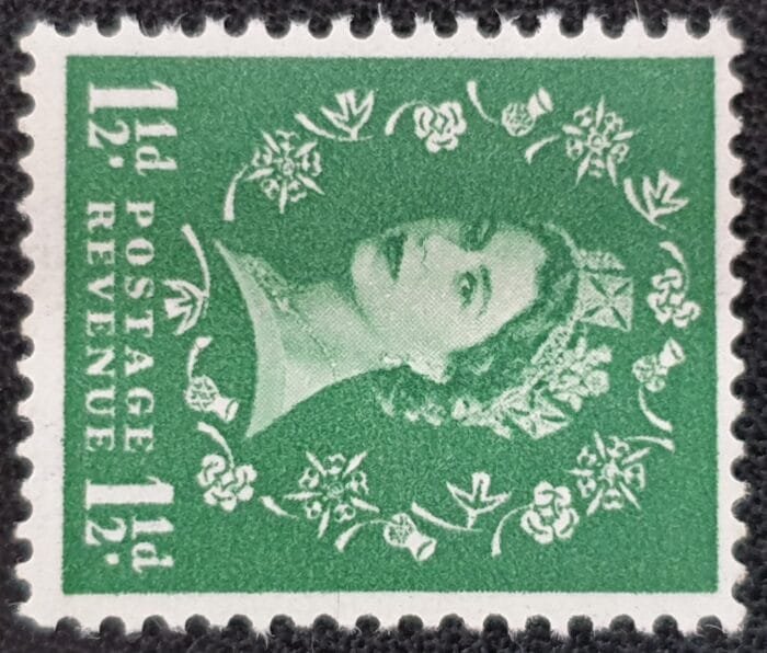 Great Britain Queen Elizabeth II 1952 SG517 1½d. green Wmk. Sideways  MNH