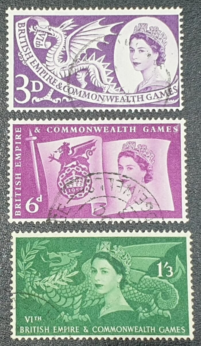 Great Britain Queen Elizabeth II 1958 "Commonwealth Games" SG567/9 Set of 3 used