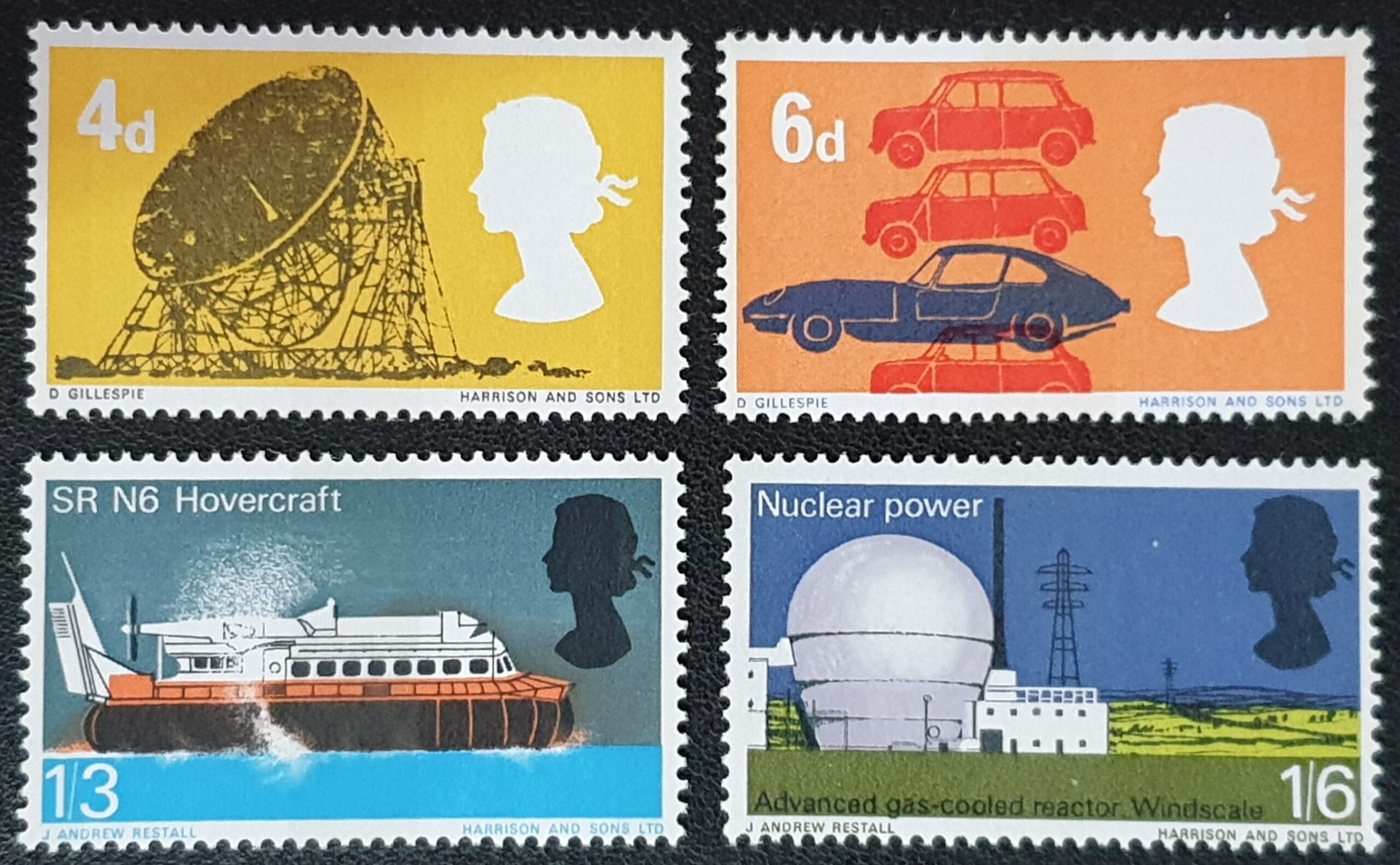 Great Britain Queen Elizabeth II 1966 “British Technology” SG701p/4p Phosphor Set of 4 MNH