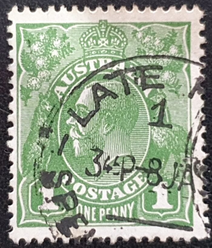 Australia 1926 SG95 1d. sage-green (Die I) used single stamp