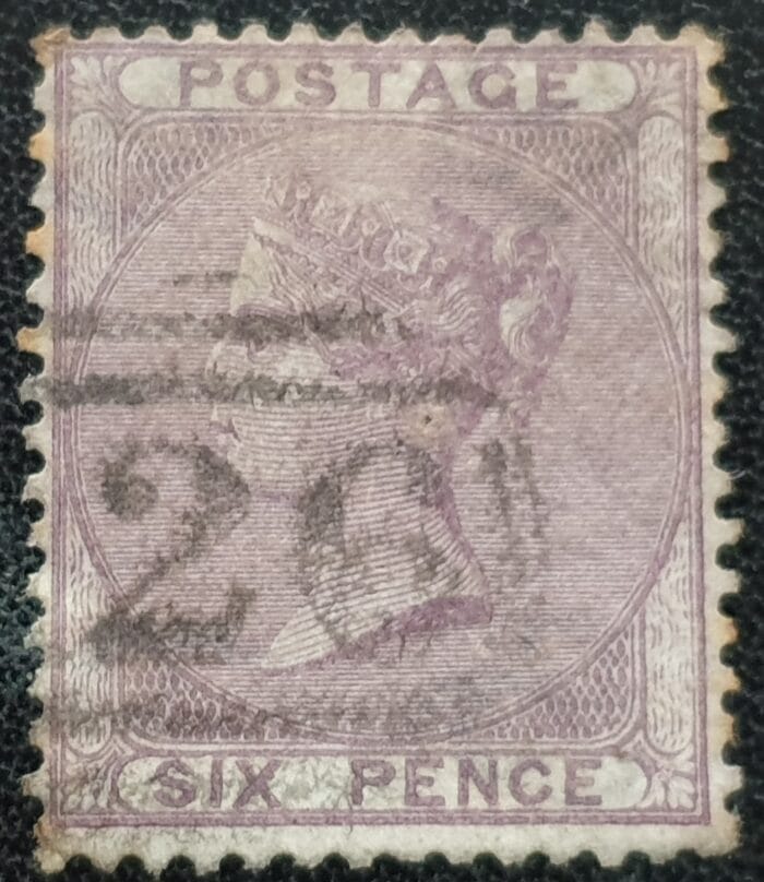 Great Britain Queen Victoria SG.70 6d. pale lilac Type J70 Plate 1 Wmk. Emblems (W6) Perf. 14 used stamp