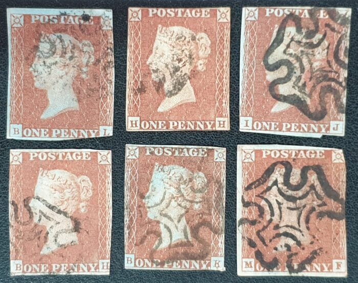 Great Britain Queen Victoria SG8 1d red-brown Black Maltese Cross used stamps