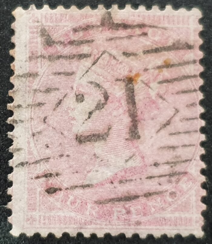 Great Britain Queen Victoria 1857 SG66a. 4d. rose used stamp