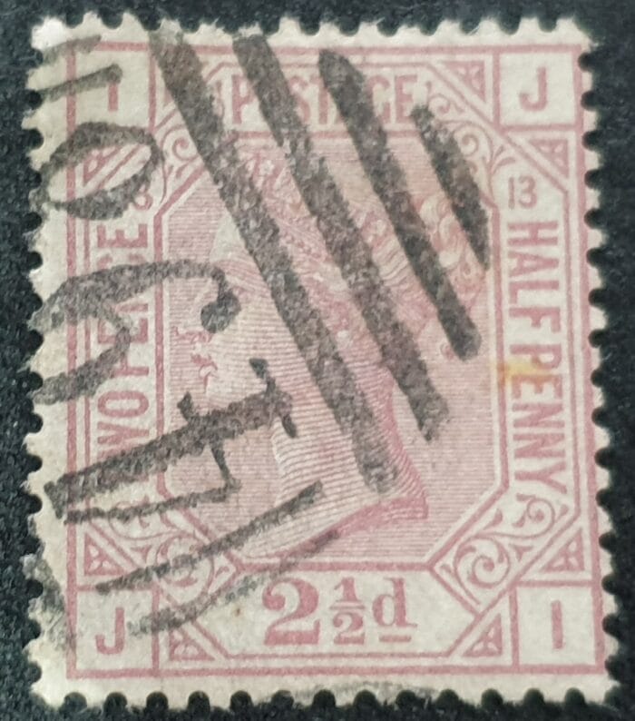 Great Britain Queen Victoria 1878 SG141 2½d. rosy mauve , Plate 13, Letters J-I used stamp