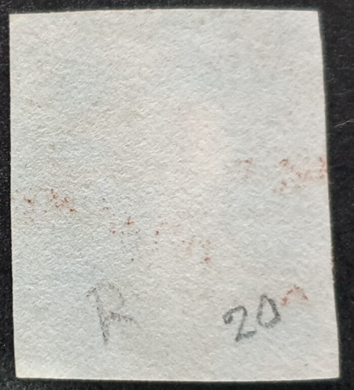Great Britain Queen Victoria SG8 1d. red-brown Letters C-A Black MX Plate 20 used stamp - Image 2