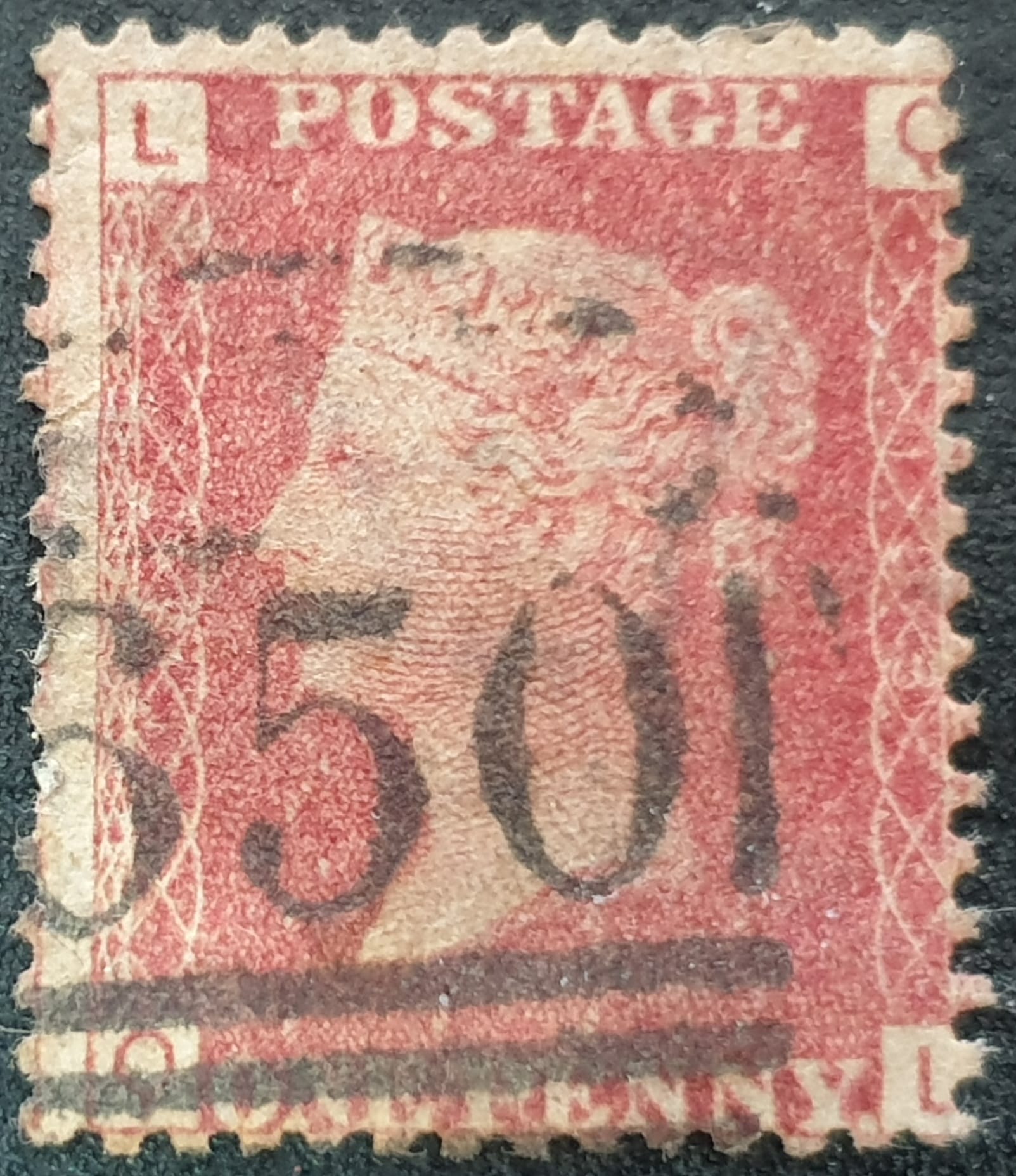 Great Britain Queen Victoria 1864 SG43 1d. red Plate 183 Q-L used stamp
