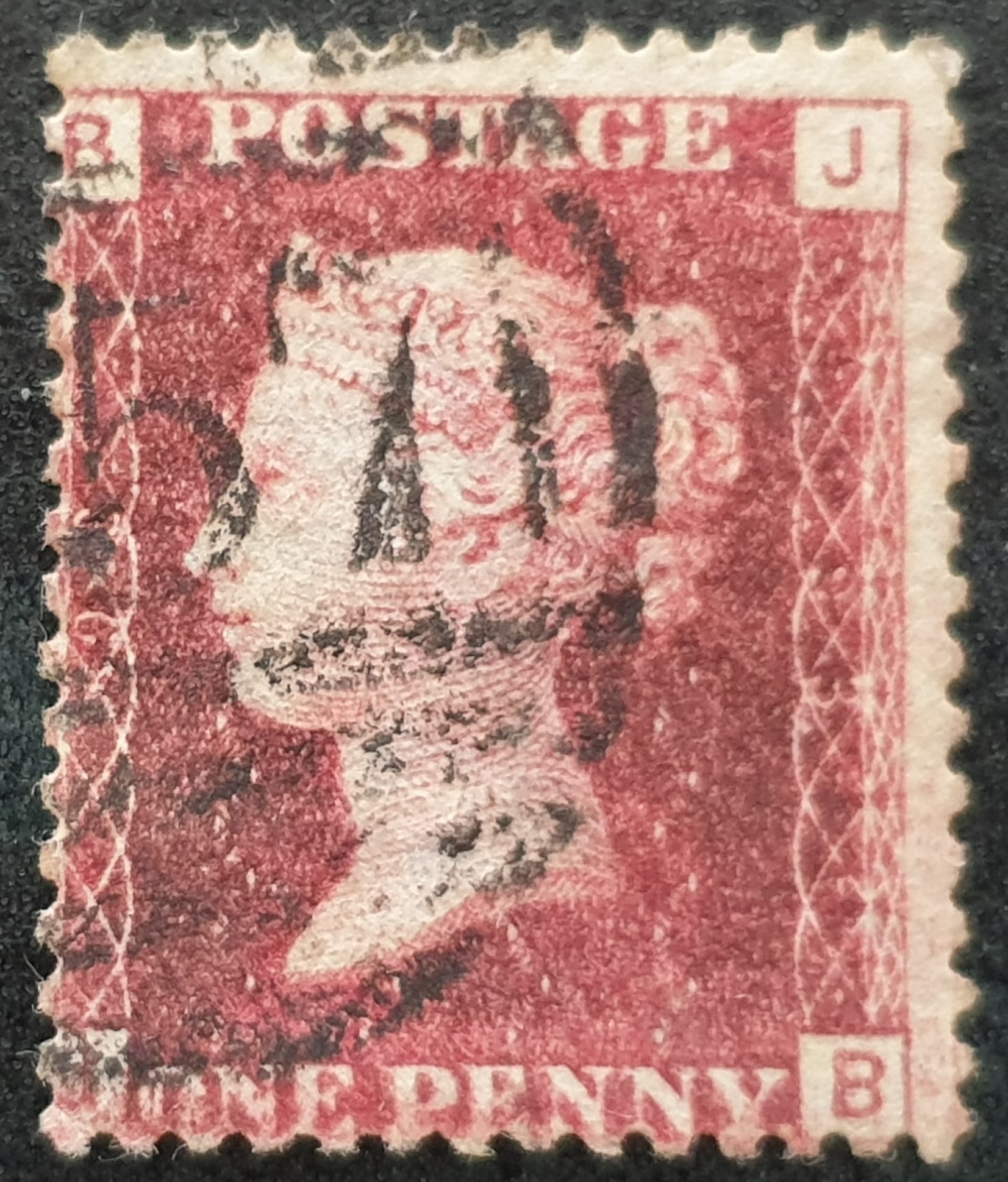 Great Britain Queen Victoria 1864 SG43 1d. red Plate 93 J-B used stamp