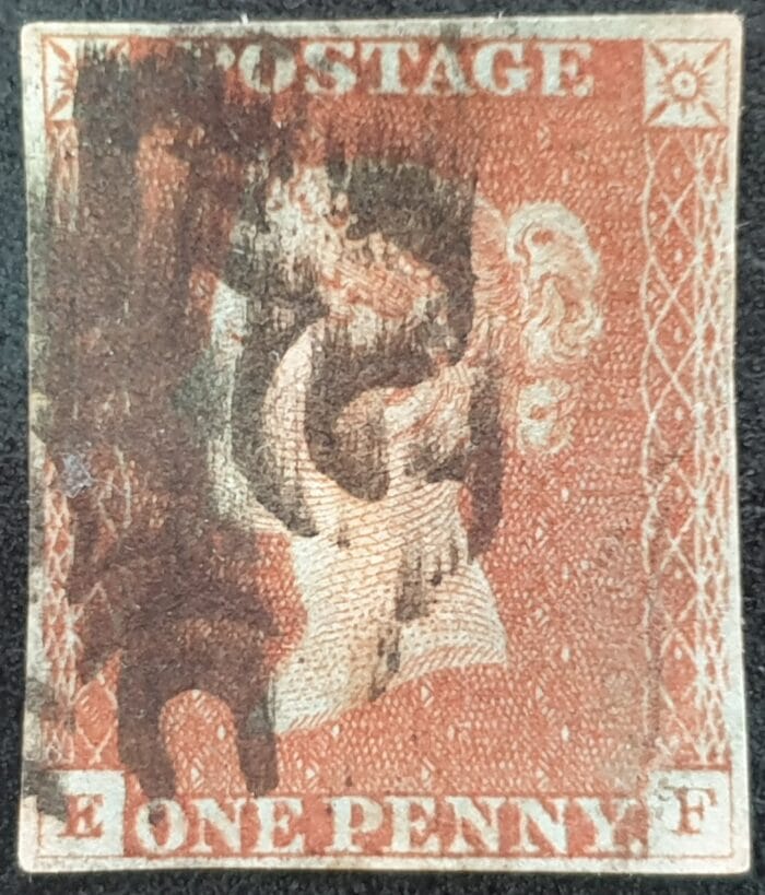 Great Britain Queen Victoria 1d. Red-Brown SG8 Black Maltese Cross, E-F , used stamp