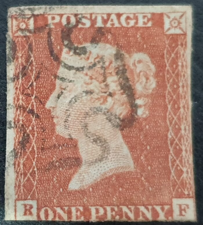Great Britain Queen Victoria 1d. Red-Brown SG8 Black Maltese Cross, R-F , used stamp