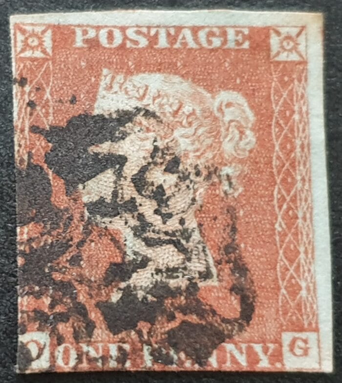 Great Britain Queen Victoria 1d. Red-Brown SG8 Black Maltese Cross, O-G , used stamp