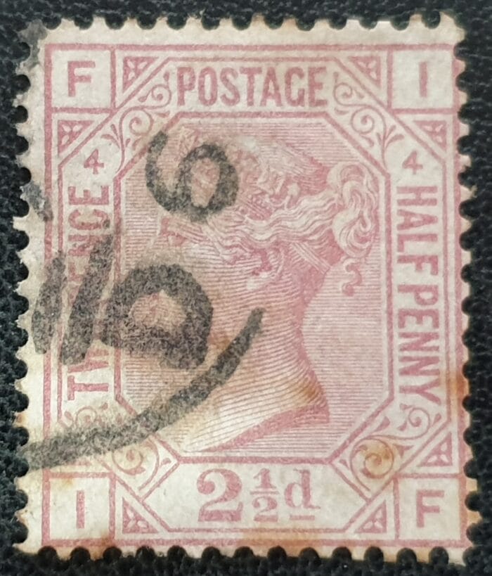 Great Britain Queen Victoria 1877 SG141 2½d. rosy mauve , Plate 4, Letters I-F used stamp