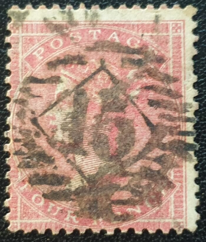 Great Britain Queen Victoria 1857 SG66a. 4d. rose used stamp