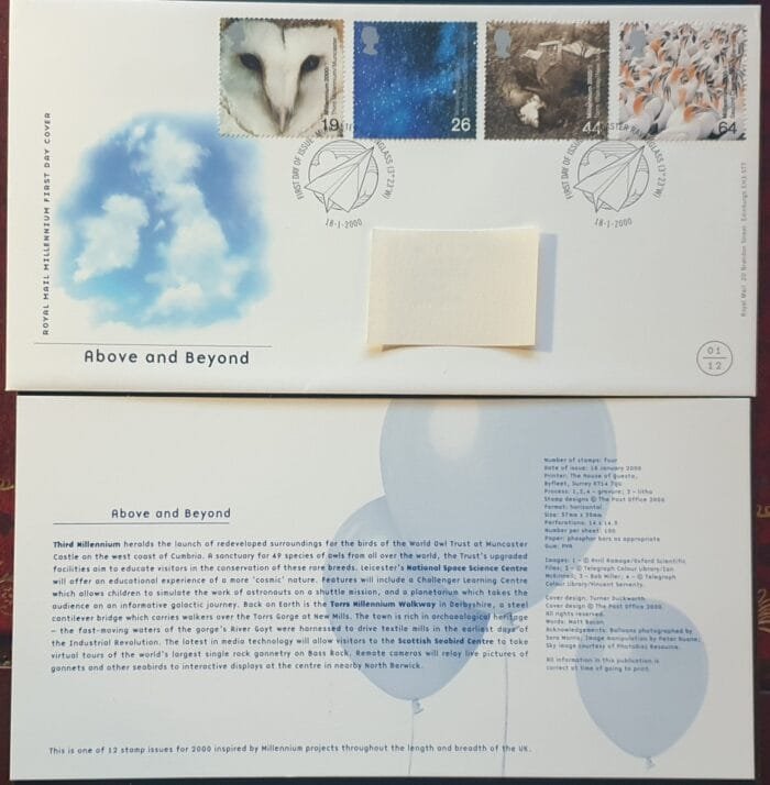 Great Britain 2000 First Day Cover "Above and Beyond" 18-1-2000 Edinburgh
