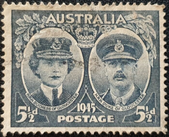Australia 1945 "Royal Visit" SG211 5½d. grey used single stamp