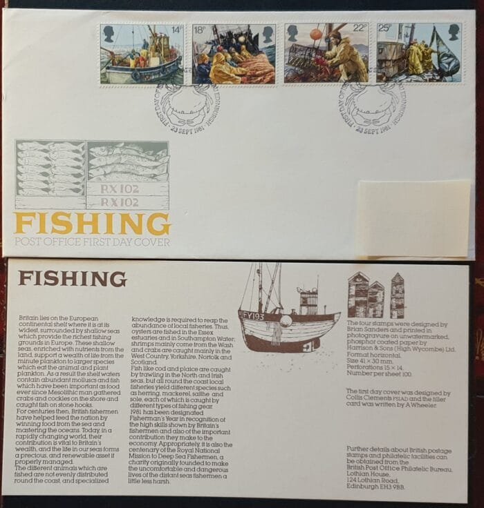 Great Britain 1981 First Day Cover “Fishing” 23 September 1981 EDINBURGH