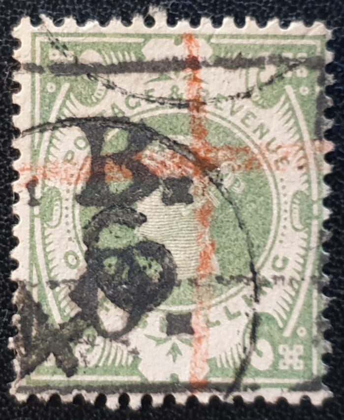 Great Britain Queen Victoria 1887 SG211 1s. dull green , used stamp
