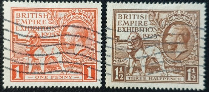 Great Britain King George V 1925 British Empire Exhibition. SG432-433 Set of 2 Used Stamps