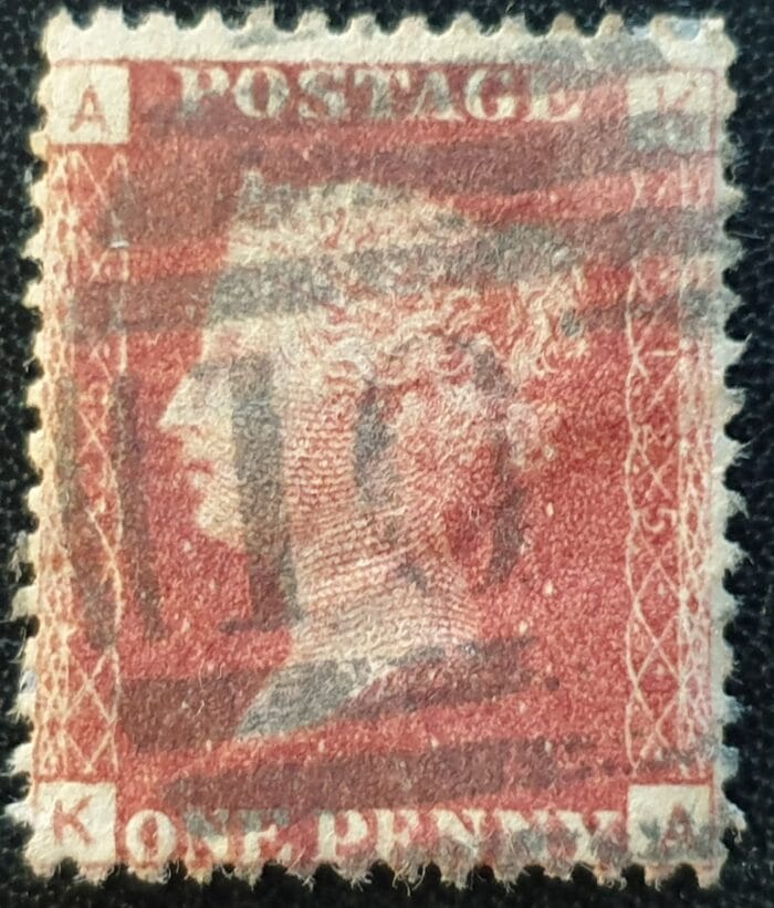 Great Britain Queen Victoria 1864 SG43 1d. rose-red Plate 125, Letters K-A ,used stamp
