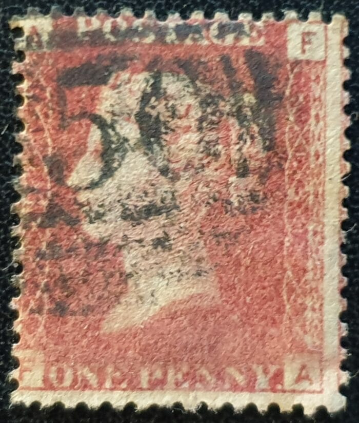 Great Britain Queen Victoria 1864 SG43 1d. rose-red Plate 131, Letters F-A ,used stamp