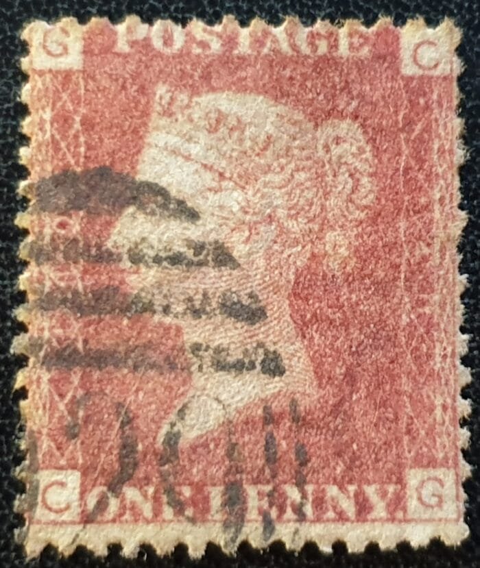 Great Britain Queen Victoria 1864 SG43 1d. rose-red Plate 140, Letters C-G ,used stamp