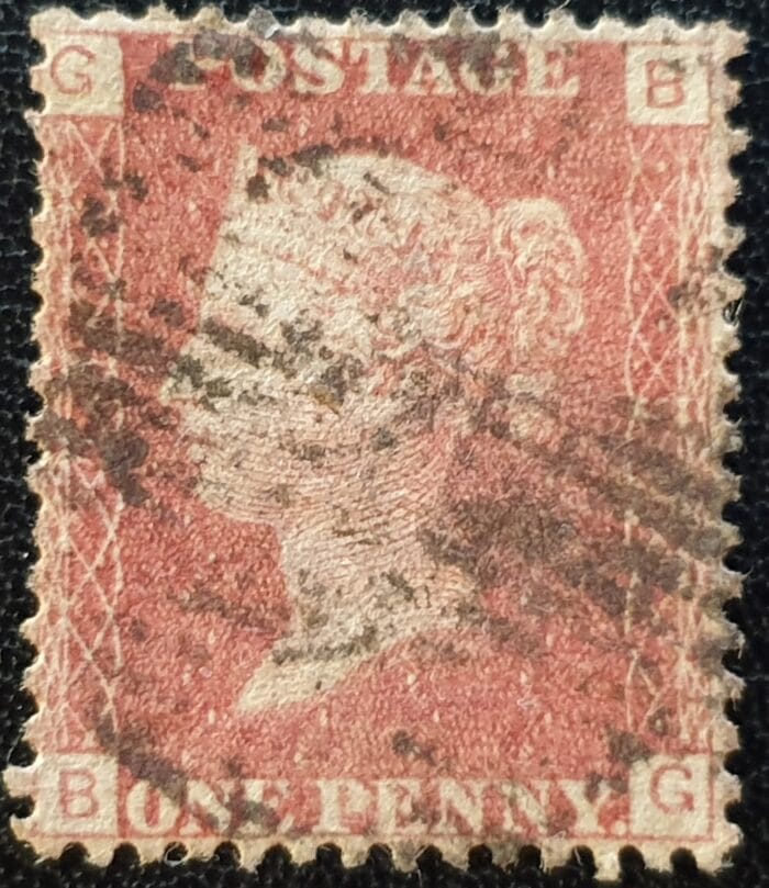 Great Britain Queen Victoria 1864 SG43 1d. rose-red Plate 94, Letters B-G ,used stamp