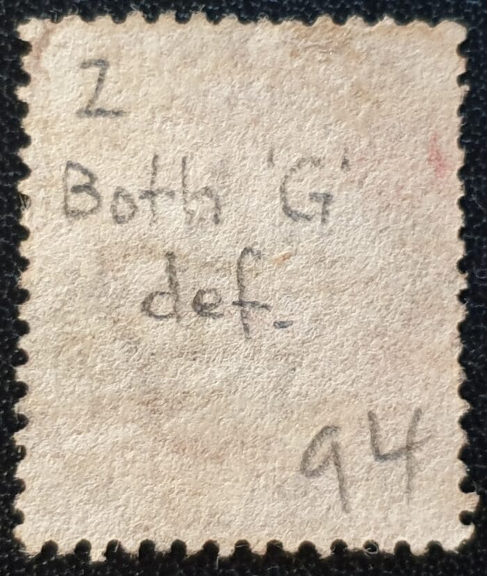 Great Britain Queen Victoria 1864 SG43 1d. rose-red Plate 94, Letters B-G ,used stamp - Image 2
