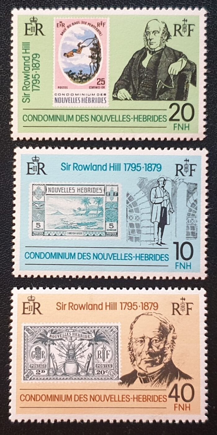 New Hebrides 1979 SG271/3 Queen Elizabeth II Set of 3 “Centenary Death Rowland Hill” MNH