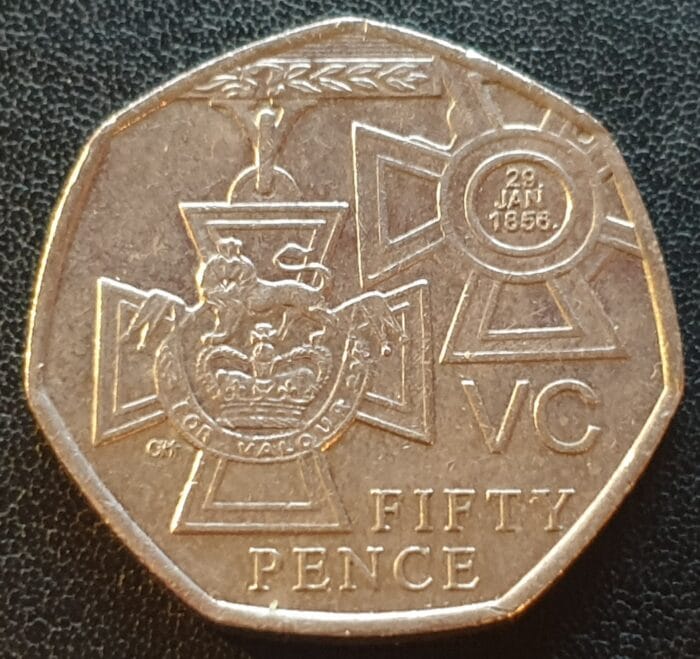 50p coin 2006 Queen Victoria Cross medal VC Fifty Pence circulated