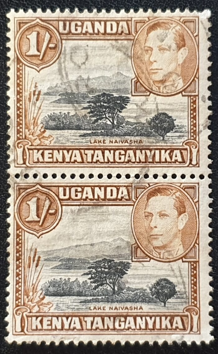 Kenya, Uganda, Tanganyika 1949 SG145b. P.13×12½ (10.49) used pair stamps