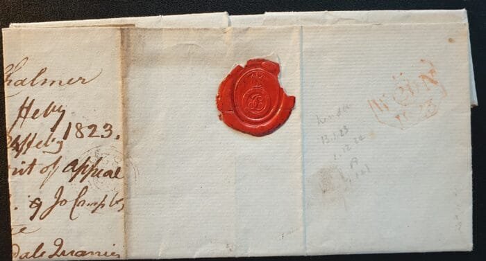 Great Britain 1823 Vintage Old Letter Edinburgh 1823 - Image 4