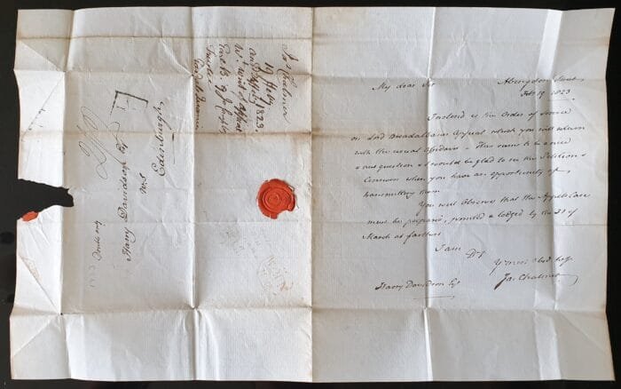 Great Britain 1823 Vintage Old Letter Edinburgh 1823 - Image 3