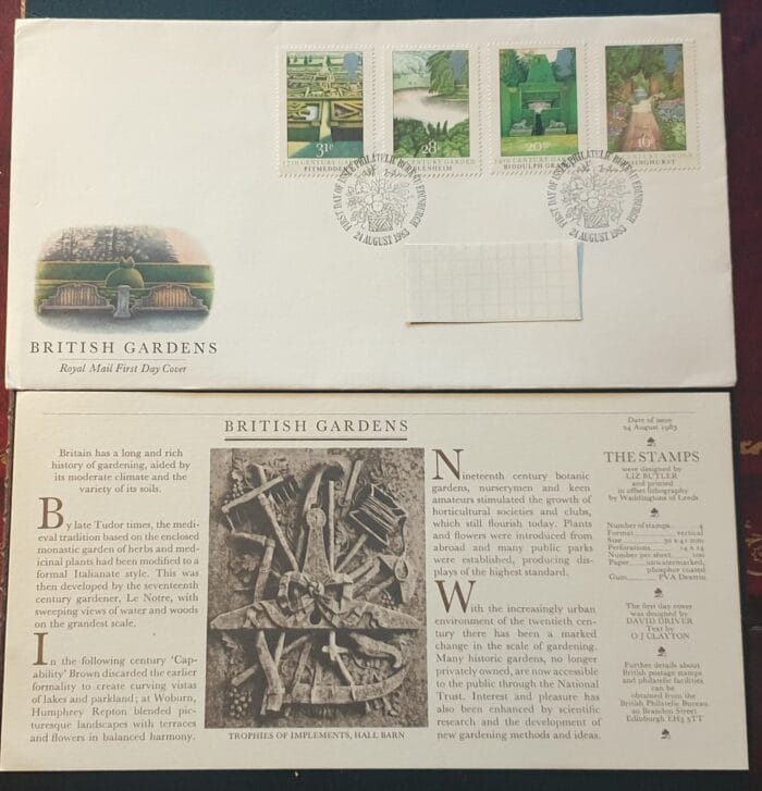 Great Britain 1983 First Day Cover Royal Mail (FDC) British Gardens 24 August 1983