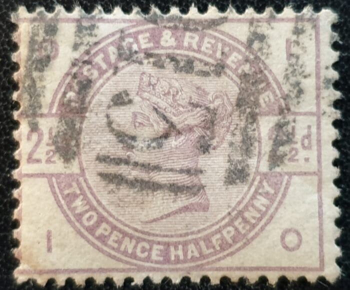 Great Britain Queen Victoria SG190 2½d Lilac Letters I-O used stamp