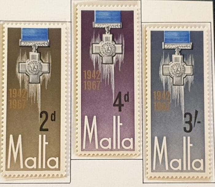 Malta 1966 "25th Anniversary of George Cross Award to Malta" SG379/81 Set of 3 MNH