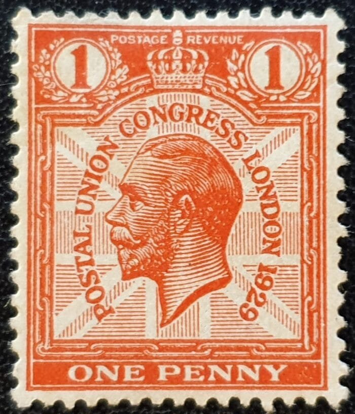 Great Britain King George V 1929 "U.P.U." SG435 1d. scarlet  Mounted Mint Single Stamp