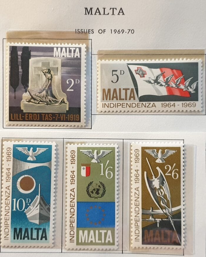 Malta 1969 "Fifth Anniversary of Independence" SG422/6 Set of 5 MNH
