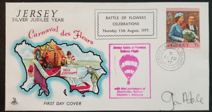 JERSEY FDC 1977 “Silver Jubilee Year - Battle of Flowers Celebrations” 11th August 1977  Jersey