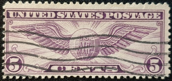 United States 1930 "Air." SG A684 5c. violet used stamp