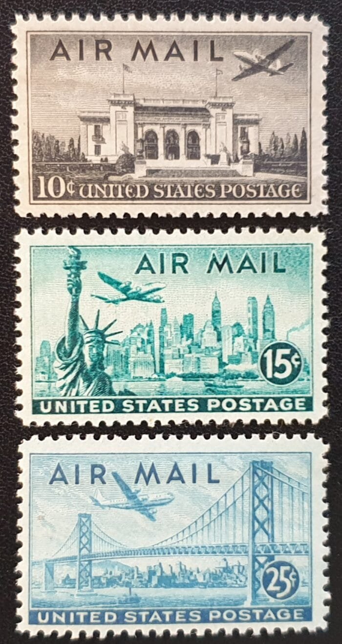 United States 1947 "Air." SG A948-A950 Set of 3 MNH